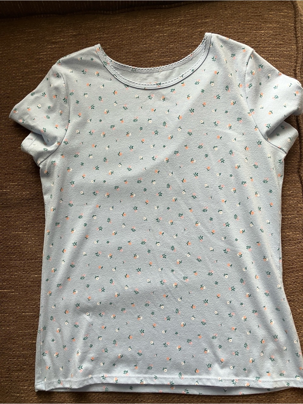 Cat & Jack Light Blue Floral Short Sleeve Tee